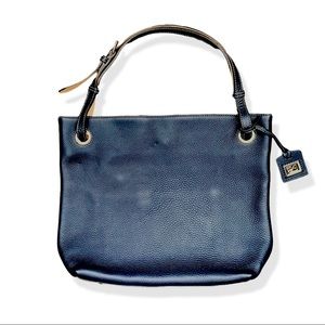 Vintage Dooney & Bourke Navy Leather Shoulder Bag.